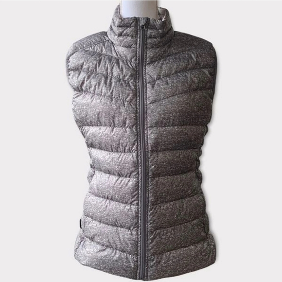 blanc noir Jackets & Blazers - Blanc Noir Grey Down Filled Full Zip Transitional Packable Puffer Vest Coat Sz S
